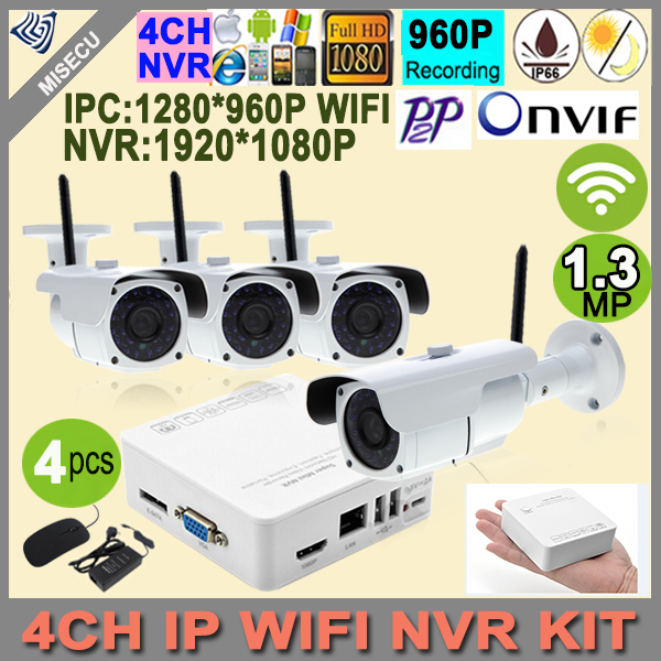 4CH  ̴ 1080P NVR ONVIF 4PC IP  960p 1.3MP ī޶ 36 IR 960P ī޶ Ʈũ  ڴ P2P iCloud ߿ IP CCTV/4CH WIFI Mini 1080P NVR Onvif 4pc ip